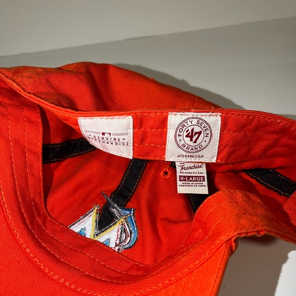 Miami Marlins 47 Brand XL Fitted Cap Hat Dad Men MLB Baseball Orange - Picture 6 of 9